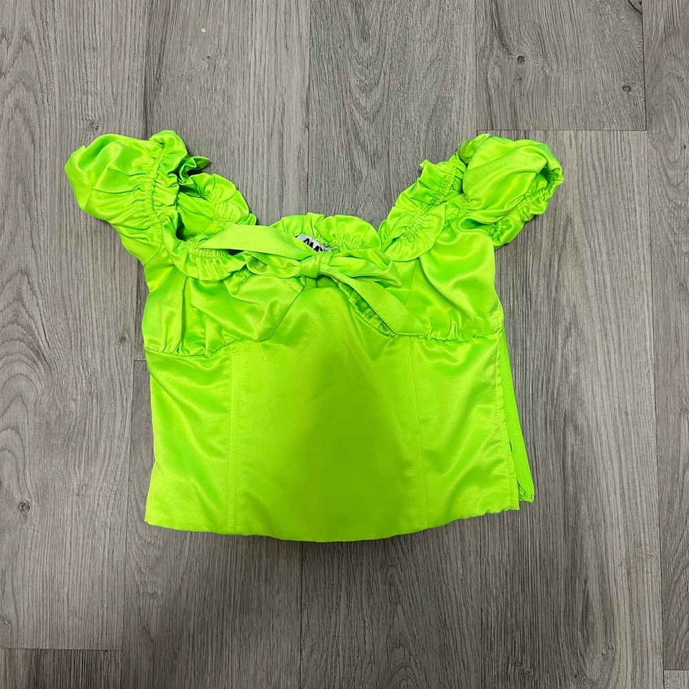 I AM GIA Green Ruffled Women's Top